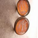 Antique 3 Graces Cameo earrings Sterling Screw on carved figural Neoclassical