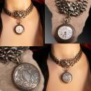Antique sterling Pocketwatch Bookchain necklace Double strand highly ornate