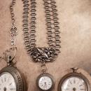 Antique sterling Pocketwatch Bookchain necklace Double strand highly ornate