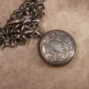 Antique sterling Pocketwatch Bookchain necklace Double strand highly ornate