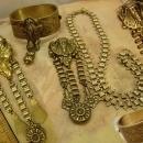 VIntage bookchain bracelet Necklace Art Deco Egyptian Revival Pharaoh parure and fur clip