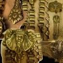 VIntage bookchain bracelet Necklace Art Deco Egyptian Revival Pharaoh parure and fur clip