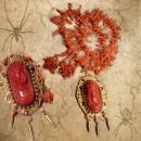 Victorian Cameo necklace antique earrings Branch Coral Edwardian pearls