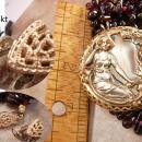 Vintage 40ct Garnet 14kt gold Nouveau Necklace Goddess with Flowers pendant