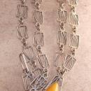 Antique Austro Hungarian amber necklace Butterscotch pendant hallmarked silver and signed