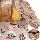 Antique Austro Hungarian amber necklace Butterscotch pendant hallmarked silver and signed
