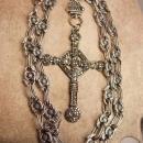 HUGE Gothic marcasite Cross necklace Elaborate nouveau style chain