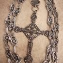 HUGE Gothic marcasite Cross necklace Elaborate nouveau style chain