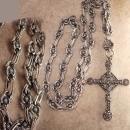HUGE Gothic marcasite Cross necklace Elaborate nouveau style chain