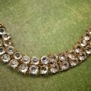 Antique Art deco Glass Open back bracelet Clear faceted jewels