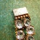 Antique Art deco Glass Open back bracelet Clear faceted jewels