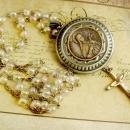 Faith Saint Teresa Pocketwatch Locket rosary necklace