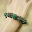 Signed VIntage sterling Mexico Bracelet Fancy ornate settings hallmarked
