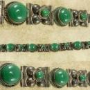 Signed VIntage sterling Mexico Bracelet Fancy ornate settings hallmarked