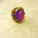 Antique Jelly Opal Chinese Enamel Ring Stunning colors Dragons breath stone