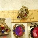 Antique Jelly Opal Chinese Enamel Ring Stunning colors Dragons breath stone