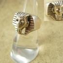 Vintage Sterling KIng Tut Ring Egyptian revival size 7 Pharaoh Cleopatra