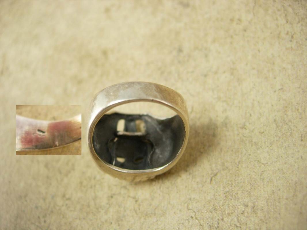 Vintage Sterling KIng Tut Ring Egyptian revival size 7 Pharaoh Cleopatra