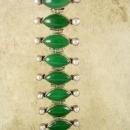 Fabulous vintage Chrysoprase Pearl sterling bracelet Edwardian design Stone of Venus