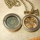 Victorian Steampunk Key and Padllock locket necklace Gothic baroque Medieval Cross inside