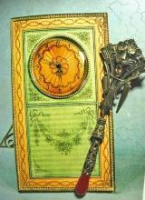 Vintage C clasp Gothic lion brooch 1\/4 ct citrine Genuine carnelain drop