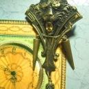 Vintage C clasp Gothic lion brooch 1\/4 ct citrine Genuine carnelain drop