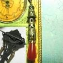 Vintage C clasp Gothic lion brooch 1\/4 ct citrine Genuine carnelain drop