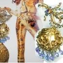 Vintage Austrian mucha Goddess mythical chatelaine locket brooch signed