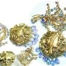 Vintage Austrian mucha Goddess mythical chatelaine locket brooch signed