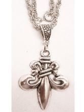 MEdieval GOthic Fleur de Lis flower of the universe pendant necklace