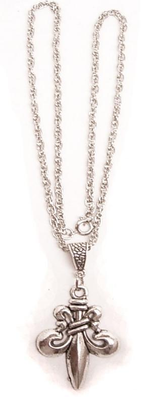 MEdieval GOthic Fleur de Lis flower of the universe pendant necklace