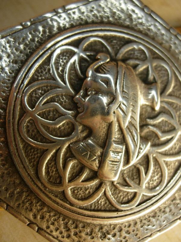 Antique Sterling Cleopatra brooch Grand tour hallmarked solid sterling large egyptian Queen brooch