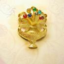 Vintage Victorian Urn rhinestone brooch exotic Arabian 2 handled vase