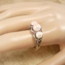 Genuine Pearl & Ruby sterling ring Edwardian style setting Size 8 1/2
