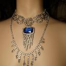 Art Deco Pendant Necklace Statement necklace dripping in rhinestones costume jewelry