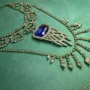 Art Deco Pendant Necklace Statement necklace dripping in rhinestones costume jewelry