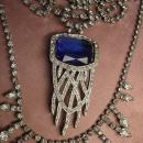 Art Deco Pendant Necklace Statement necklace dripping in rhinestones costume jewelry