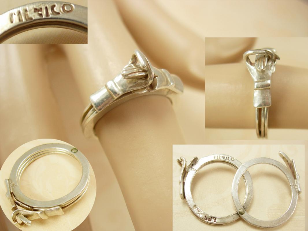 Vintage Claddagh Ring Celtic Taxco sterling Claddagh PUzzle Hidden heart