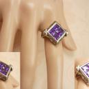 Vintage Art deco Amethyst sterling Ring Gorgeous setting with filigree
