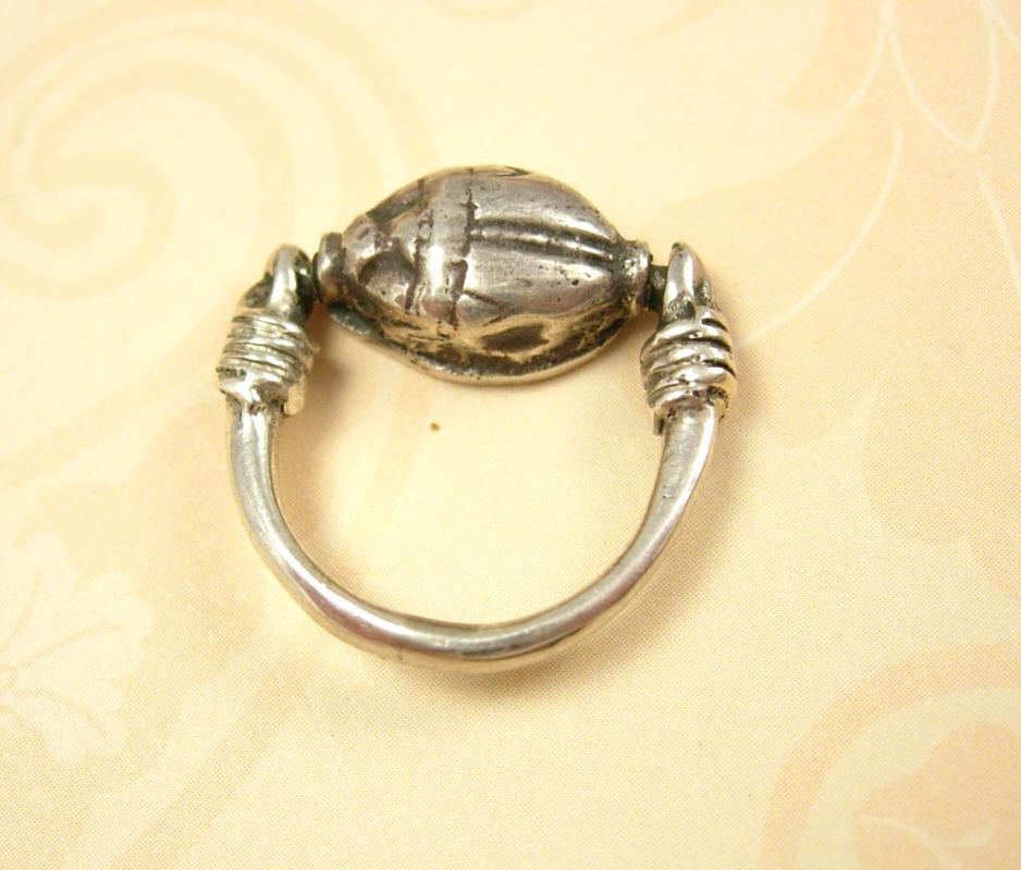 Vintage Sterling Scarab Mechanical Flip Ring Hallmarked Egyptian ring