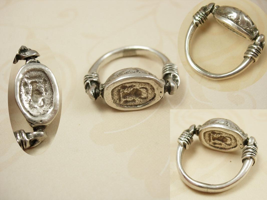 Vintage Sterling Scarab Mechanical Flip Ring Hallmarked Egyptian ring
