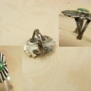 Vintage Art Deco Green Turquoise Ring Mexico origin