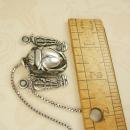 BIG VIntage Hallmarked Scarab Snake necklace Sterling Egyptian revival Detailed back touch marks on front