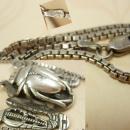 BIG VIntage Hallmarked Scarab Snake necklace Sterling Egyptian revival Detailed back touch marks on front