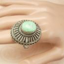 Vintage Sterling Bedouin Ring huge Turquoise Turkish setting Statement ring 20.4 grams