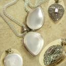 Vintage Amethyst Poison Heart Pillbox necklace locket etruscan pendant sterling