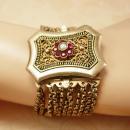 Antique 1800's sterling austro Hungarian Bracelet hallmarked garnets and pearls
