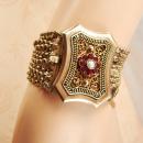 Antique 1800's sterling austro Hungarian Bracelet hallmarked garnets and pearls