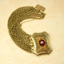 Antique 1800's sterling austro Hungarian Bracelet hallmarked garnets and pearls