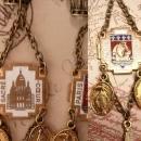 Romantic Paris Enamel Drop earrings with Eiffel Tower and sacred heart medals